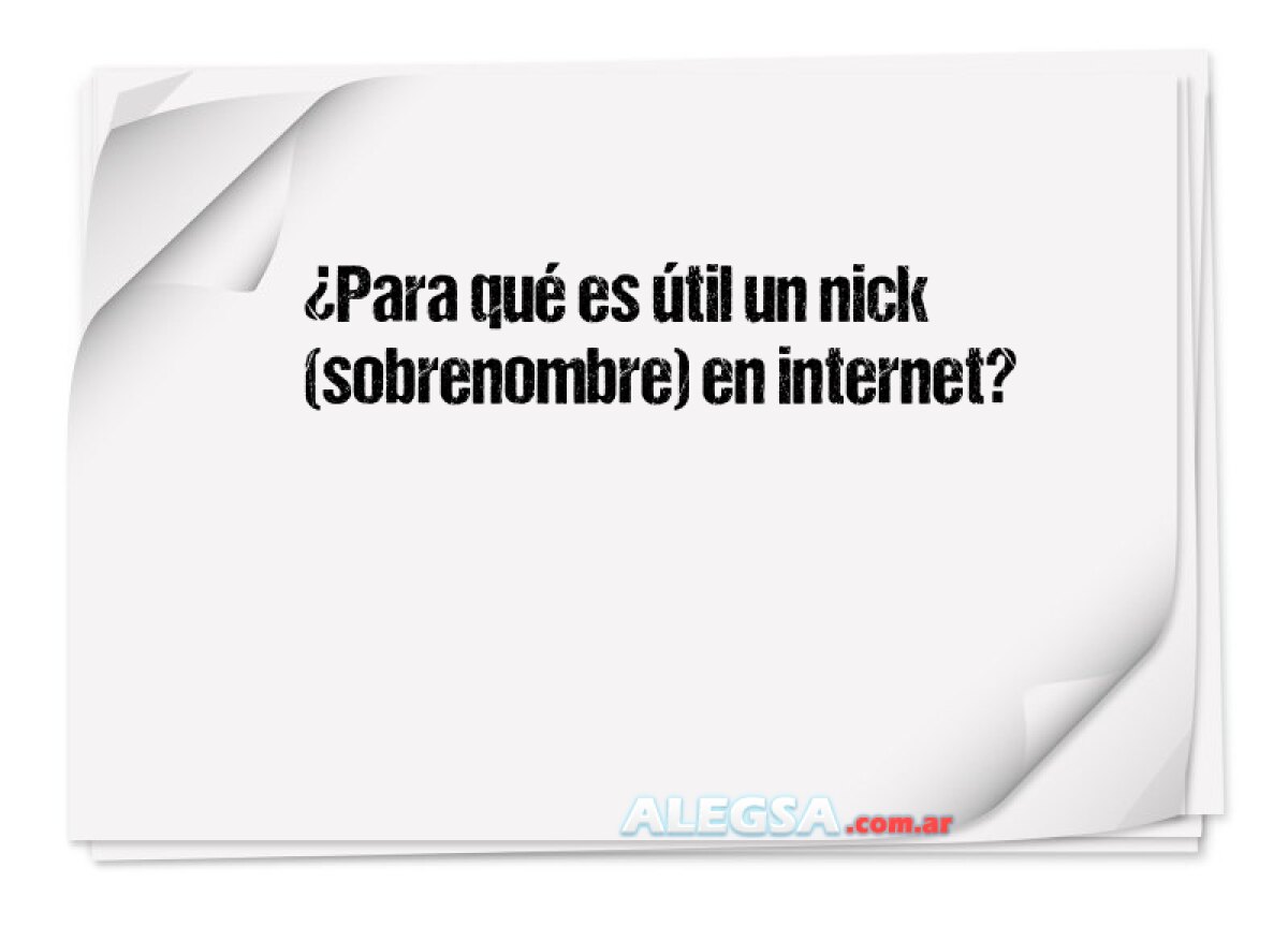 Was ist ein Nick im Internet?